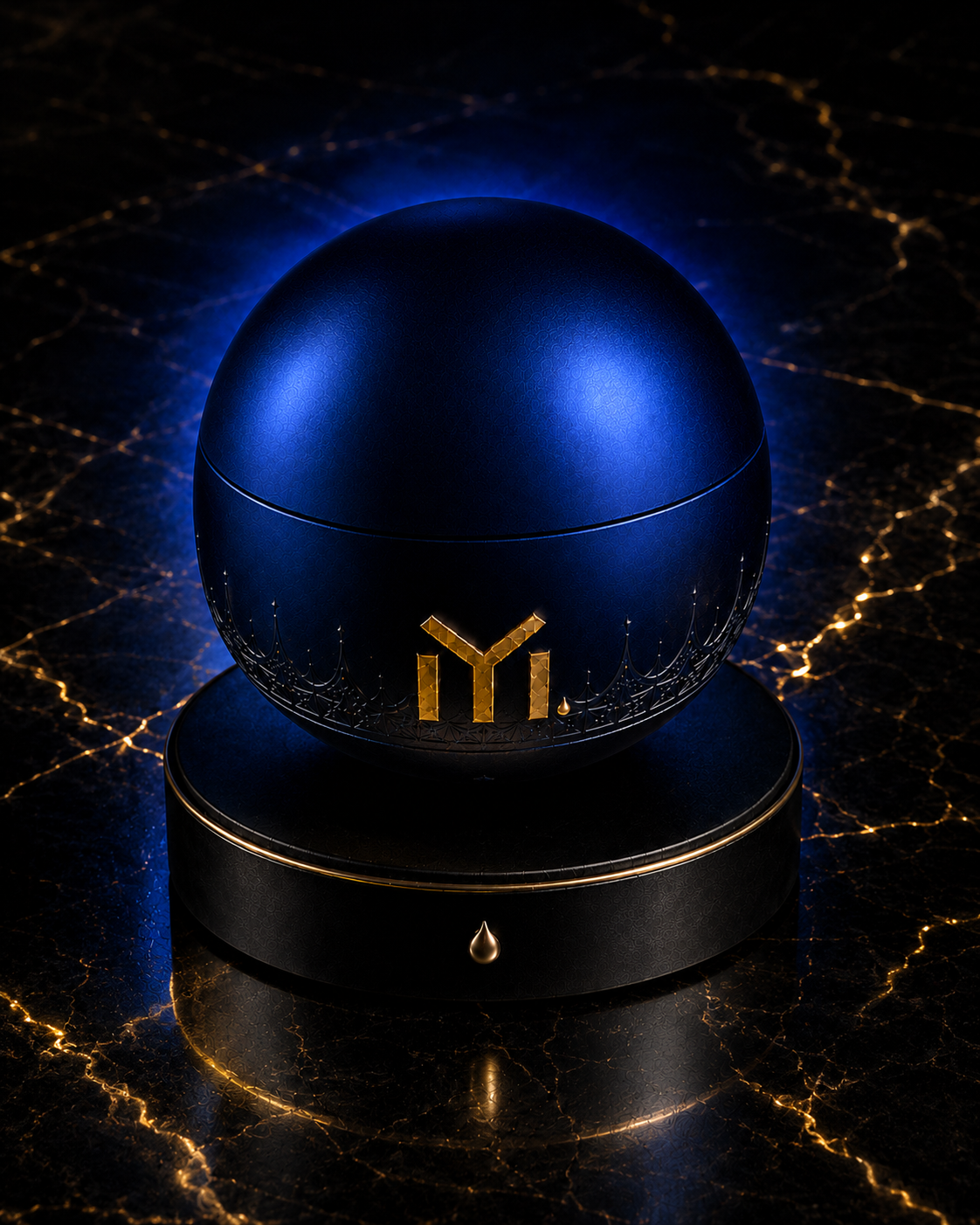Dulo Crown Orb gold symbol close up